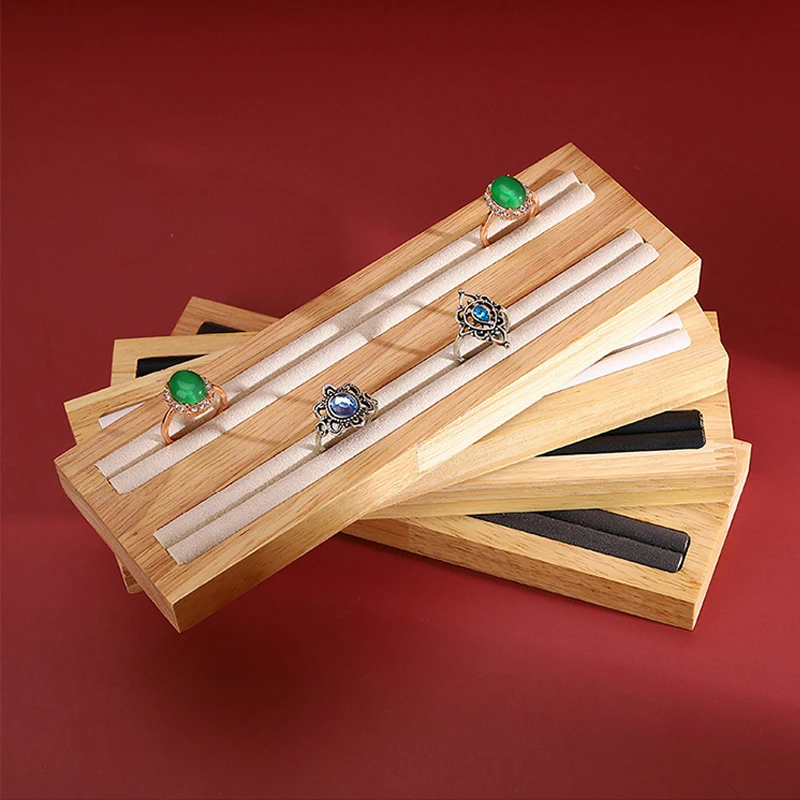 

Simple Style Ring Display Stand Wood Fingerrings Stud Earring Storage Holder Jewelry Organizer Photography Showcase Props