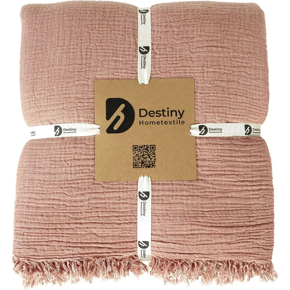 أغطية وسائد من الموسلين مكونة من 4 طبقات من القطن العضوي بنسبة 100% - فائقة النعومة، قابلة للتنفس، خفيفة الوزن، مغسولة مسبقًا لـ Com #2