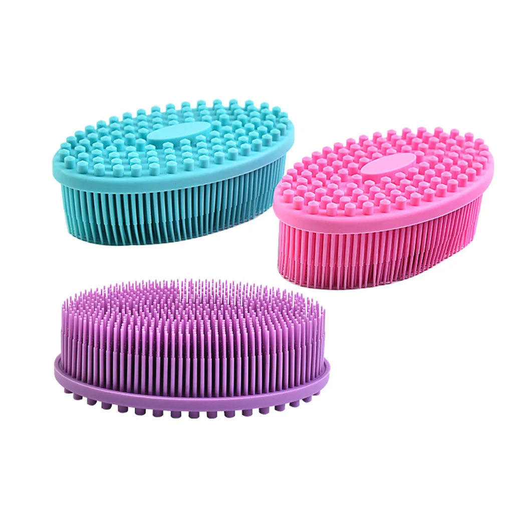 Spazzola in Silicone morbido lavaggio bagno doccia pelle esfoliante adatta per Shampoo da bagno per adulti per bambini spazzola per massaggio alla testa forniture spazzola in Silicone