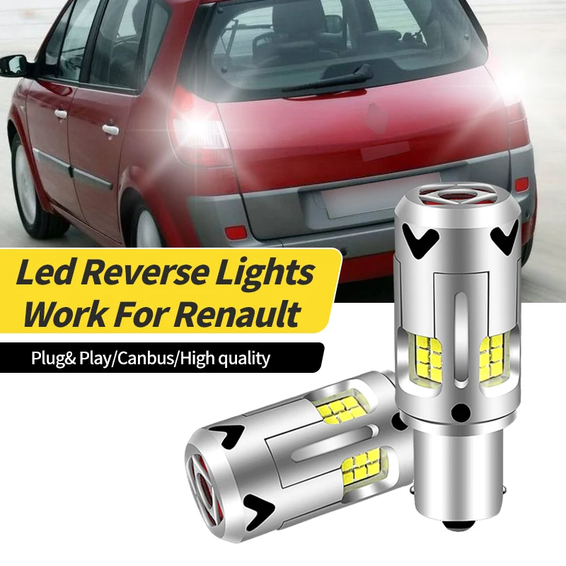 

2PCS Car LED Reverse Lights 1156 BA15S P21W White Parking Bulbs For Renault Captur I,Clio 2 3,Duster,Espace 3 4,Grand Scenic 2 3