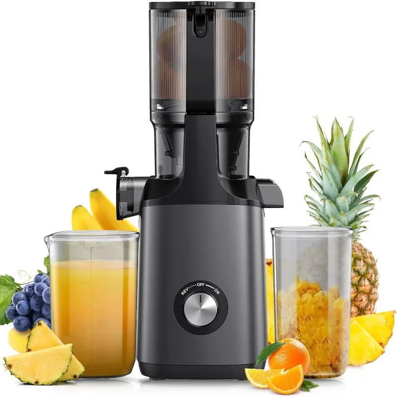 

Cold Press Juicer, JoyBear Slow Masticating Machines with 4.3" Extra Large Feed Chute Fit Whole Fruits Vegetables Easy