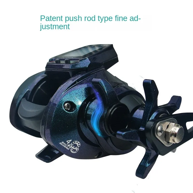 DGETG Large Display Electric Lure Casting Reel, 7.2:1 Gear Ratio, Accurate Reel Line Counter, Bite Alert, Depth Reel