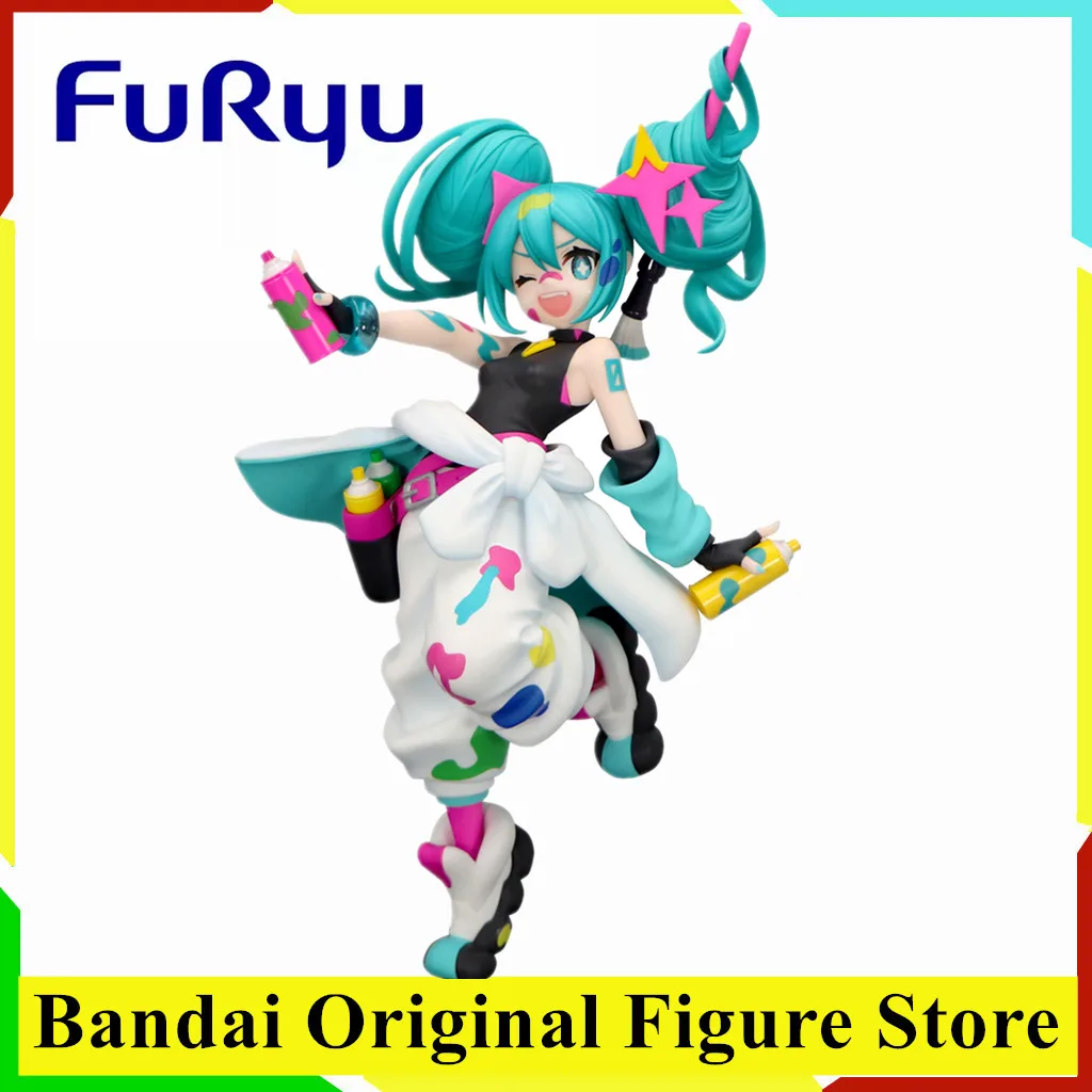 

Original FuRyu Trio-Try-iT Hatsune Miku Painting Girl Anime Figure Toys PVC Model Collection Action Figurine Doll Gift