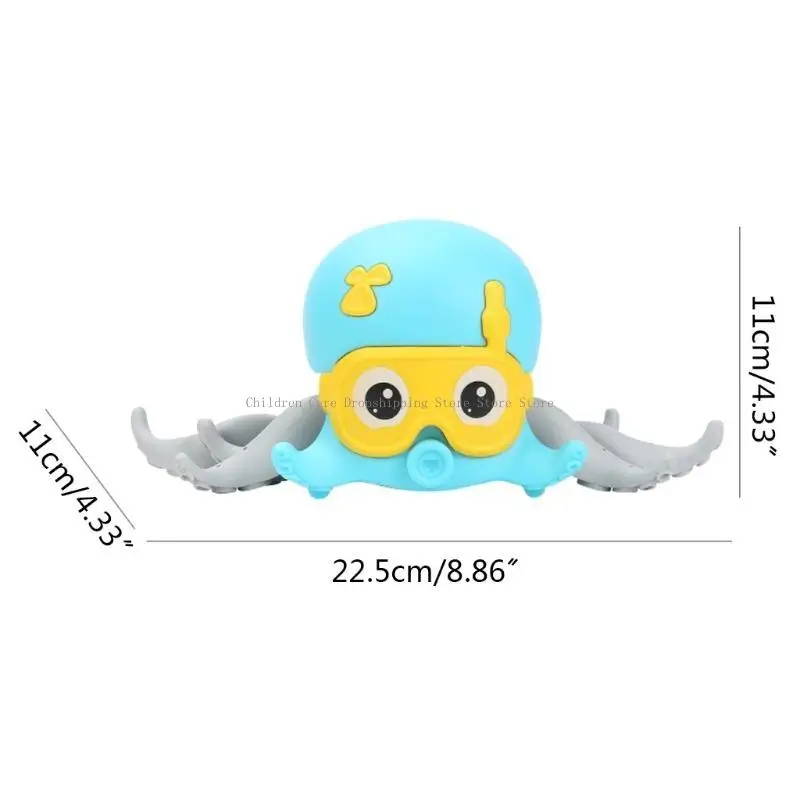 Bite-Free Bathtub Toy Octopus Vehicle Interactive for Play Water Floating Clockwork Toy Gift for Baby Bathing Outdoor To