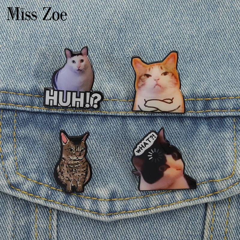 لطيف القط الأشعة فوق البنفسجية دبابيس مخصص لا تتحدثني أنا أنجي دبابيس التلبيب شارات الملابس قوس قزح مجوهرات بأشكال حيوانات هدية للأصدقاء