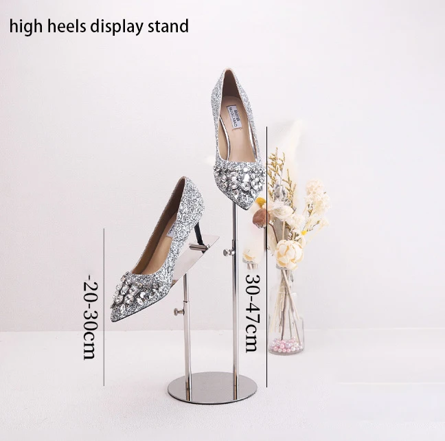 Double-headed Shoe Display Rack Shoe Store Men's And Women's Shoes High Heel Display Rack Stainless Steel Display Shooting Props