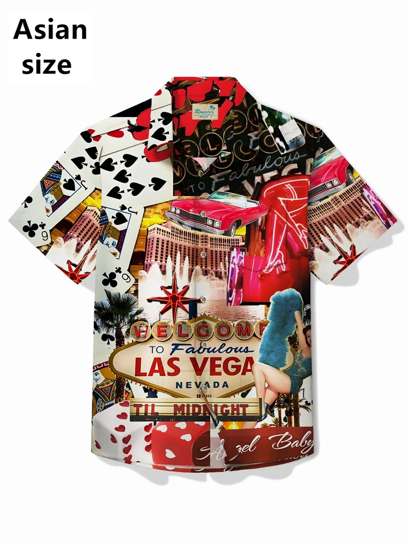 Camicie hawaiane con motivo di gioco da poker stampato in 3D per uomo Top a maniche corte moda estiva Camicetta da donna Harajuku estiva di nuovo design