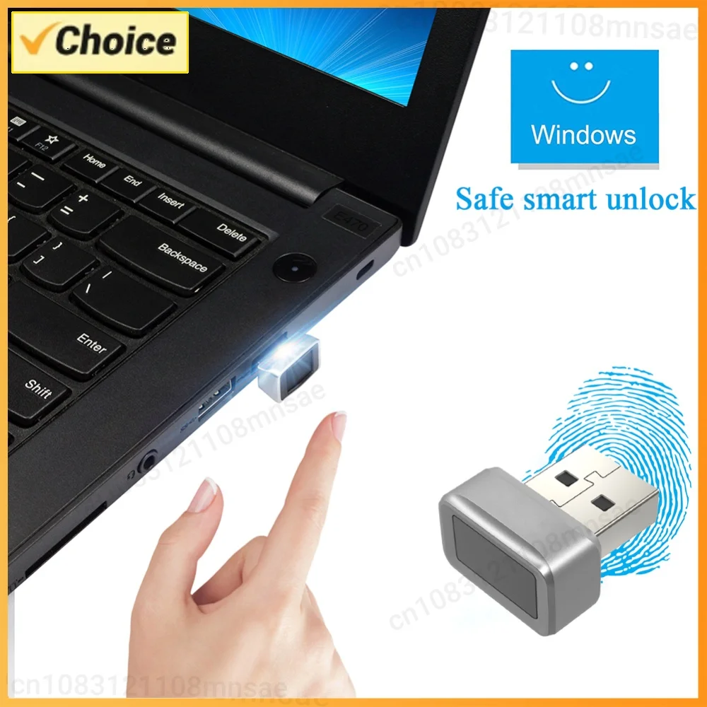 USB Fingerprint Key Reader 360° Touch Portable Key Windows Hello Biometric Mini Key Dongle for PC Or Laptop
