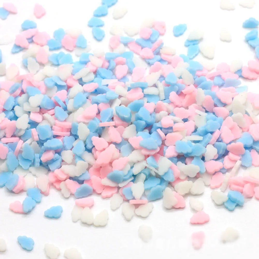 100g Mixed Clouds Polymer Clay Sprinkles for Crafts Making DIY Scrapbook Phone Nail Art Decoration Crystal Mud Filler Material