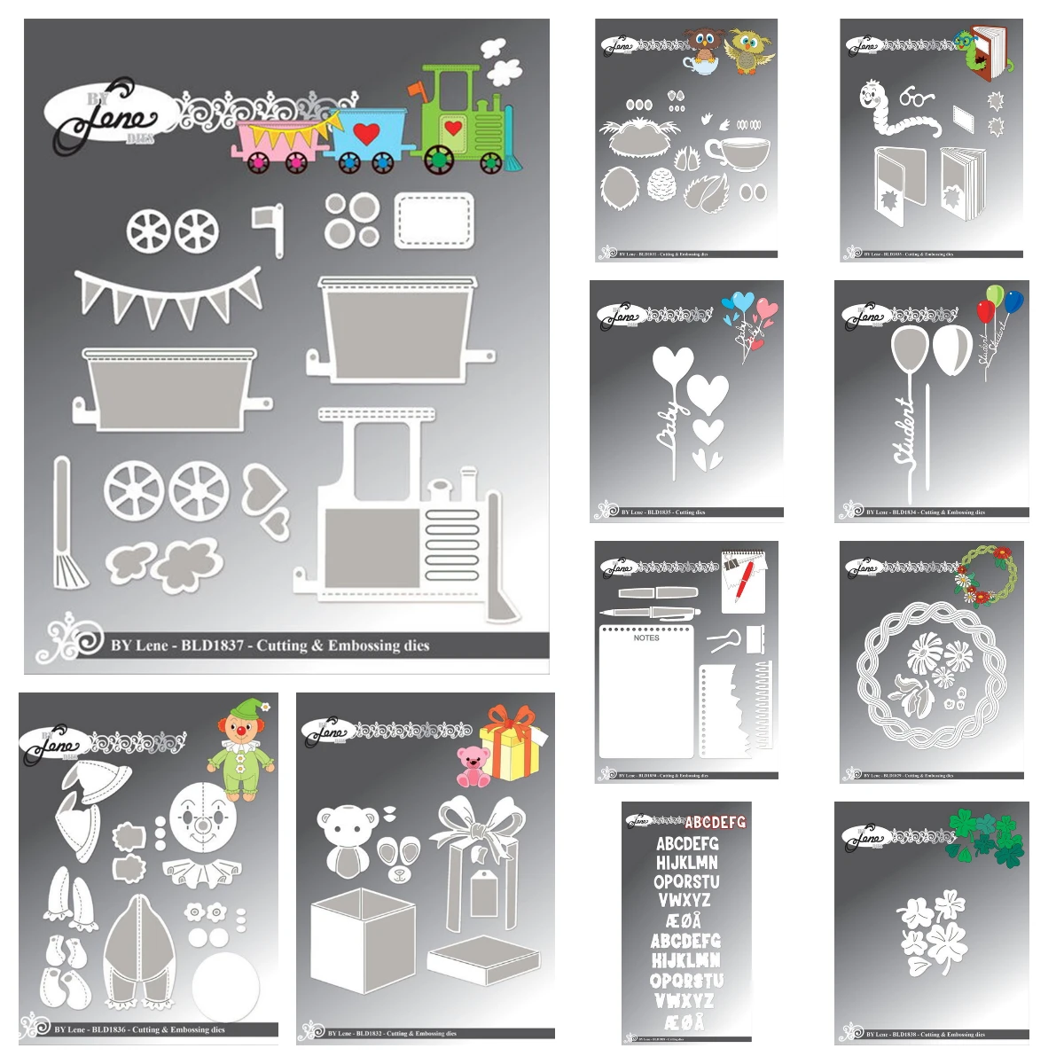 

Cutting Embossing Dies Train Owls Student balloon Notepad House Accessories Book worm Birdhouse DIY Scrapbook 2026 New BY Lene