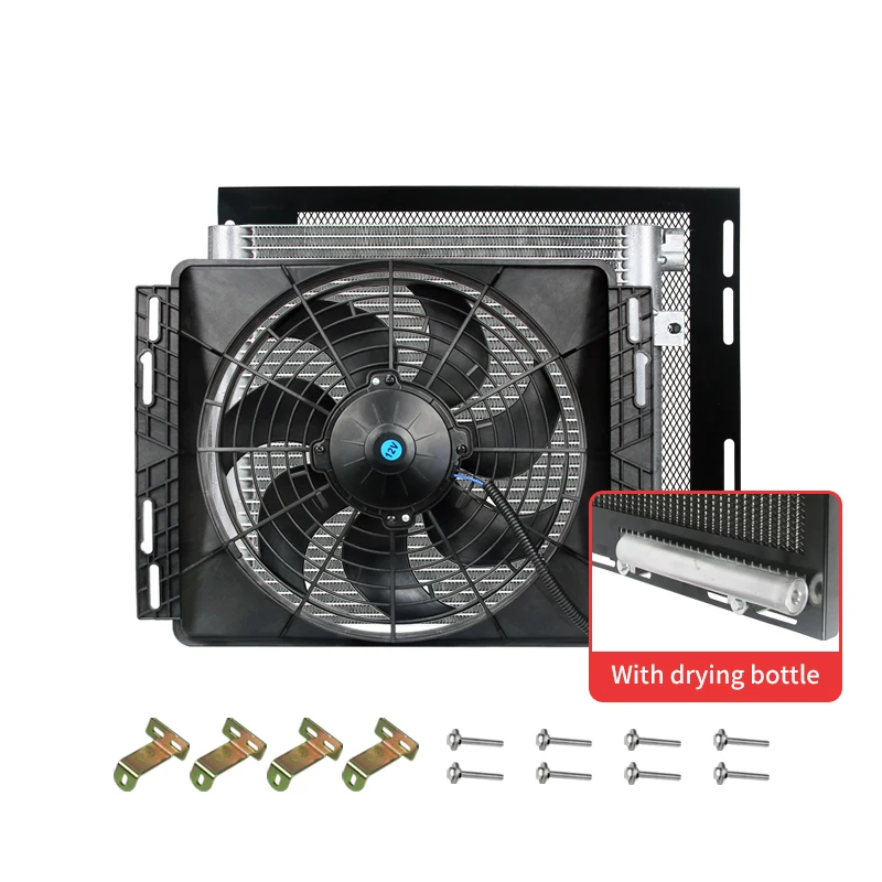 14''x18'' Automobile Air Conditioning Condenser Assembly With Drying Bottle One, Truck And Agricultural Vehicle Cooling Fan