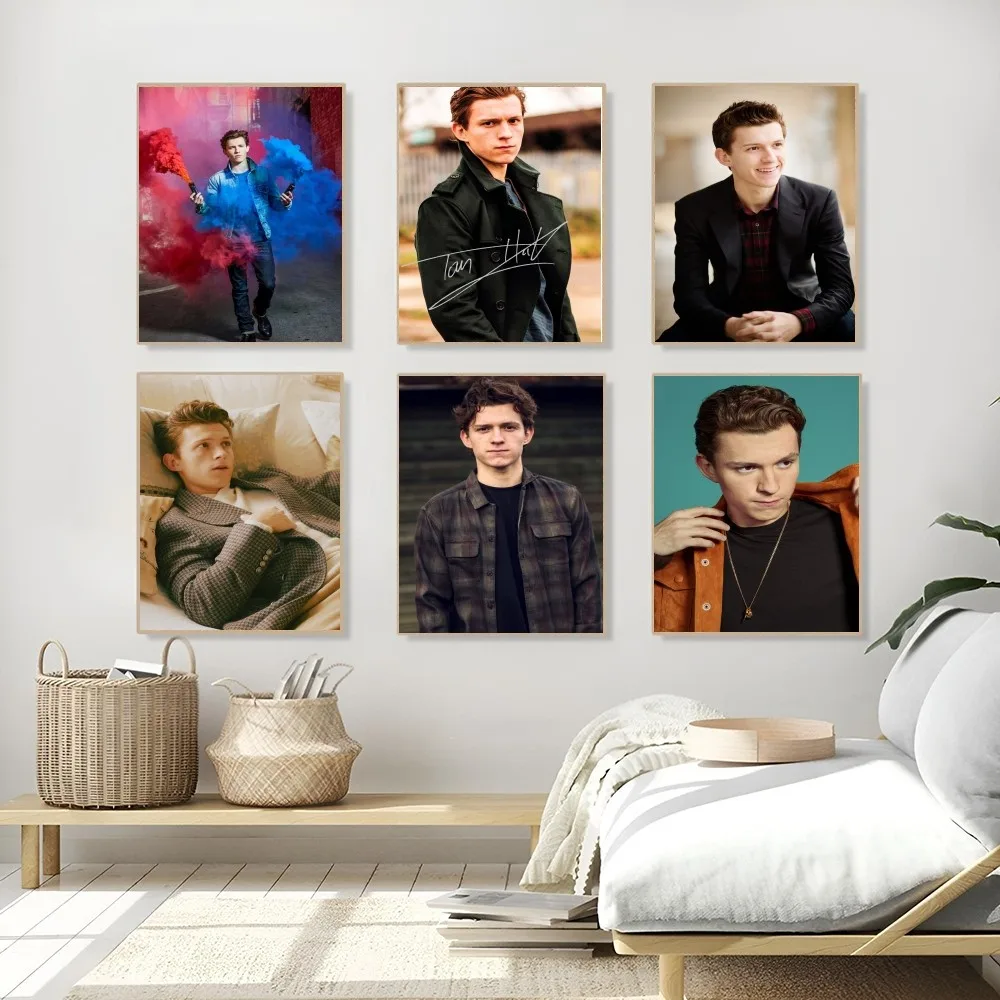 1PC Tom Holland Retro Print Poster Paper Waterproof HD Sticker Bedroom Entrance Home Living Room Bar Wall Decoration