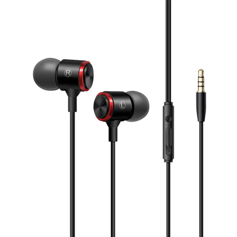 

Metal Headphone Wired Earphone In Ear Heavy Bass Black Computer Cell Ergonomic Anti Oxidation Durable Quality Composite Membrane