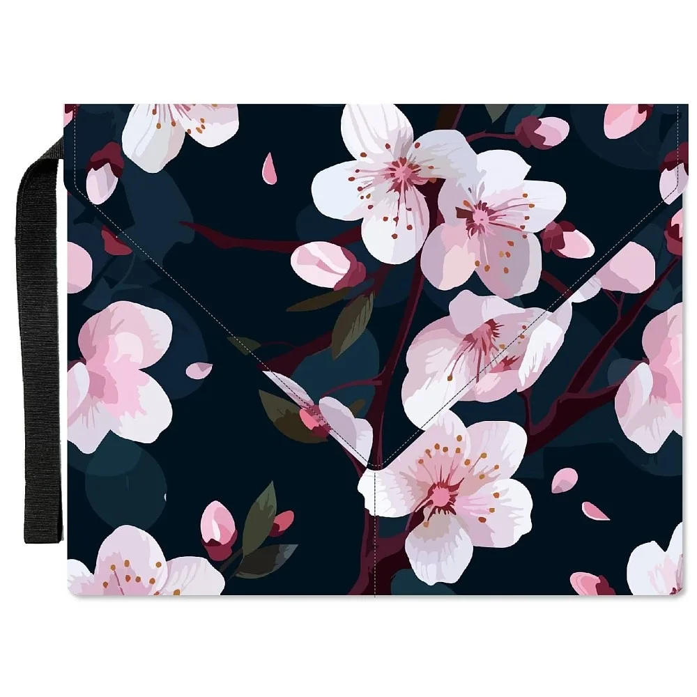 Polyester Book Cover Notebook Wraps with Hook and Loop Rectangle Flower 400~420x285~305mm