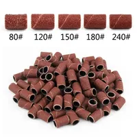 100Pcs/Pack Sanding Bands Grit File for Professional Manicure Pedicure Nail Electric Drill Machine Grinding Sand Ring Bit