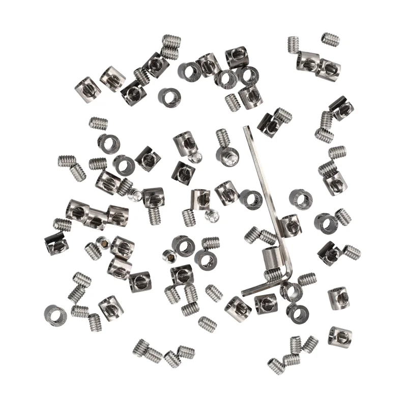 M11K-50Pcs 3Mm Wire Rope Clamp For Cable Fastener Clip Adjustable Screw Copper Metal Fixture Sling Fixing Accessories