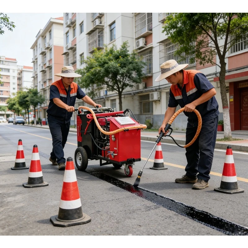 Pavement Pothole Repair Trailer Asphalt Sealing Machine Hot Pour Portable Sealer