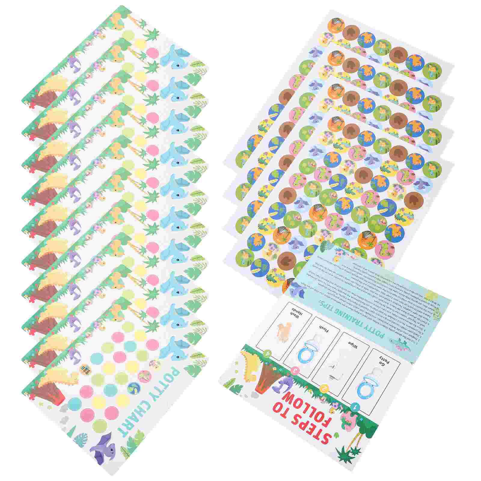 Potty Training Stickers for Kids Dinosaur Toilet Chart Toddlers Seat and Girls Rewards Boys Paper Tool