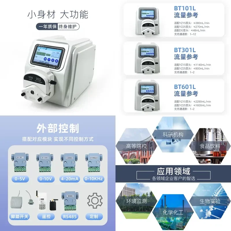 for BT101L Laboratory Digital Display Peristaltic Pump Small Multichannel Constant Flow Chromatographic Filtration Precision