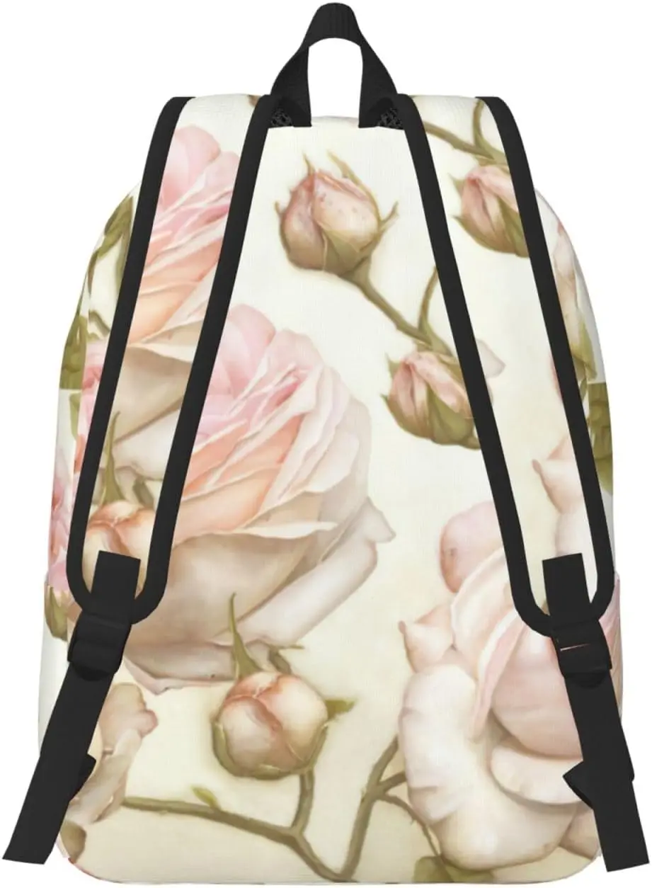 Beauty Red Roses Fashionable and lightweight canvas backpack, fit for casual travel, easy to carry your life