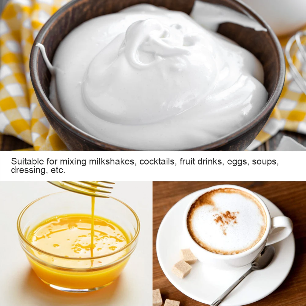 전기 우유 거품기 휴대용 스테인리스 스틸 계란 거품기 커피 음료 믹서 가정용