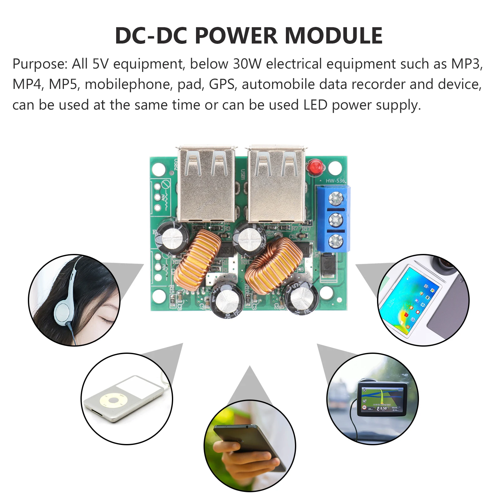 

USB power module DC-DC power module Adjustable power supply module