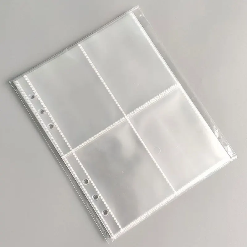 50pcs A5 6 Ring Clear Binder Refill 1 2 4 Pockets Sleeves Notebook Diary Photo Transparent Holder Storage Planner Office Station