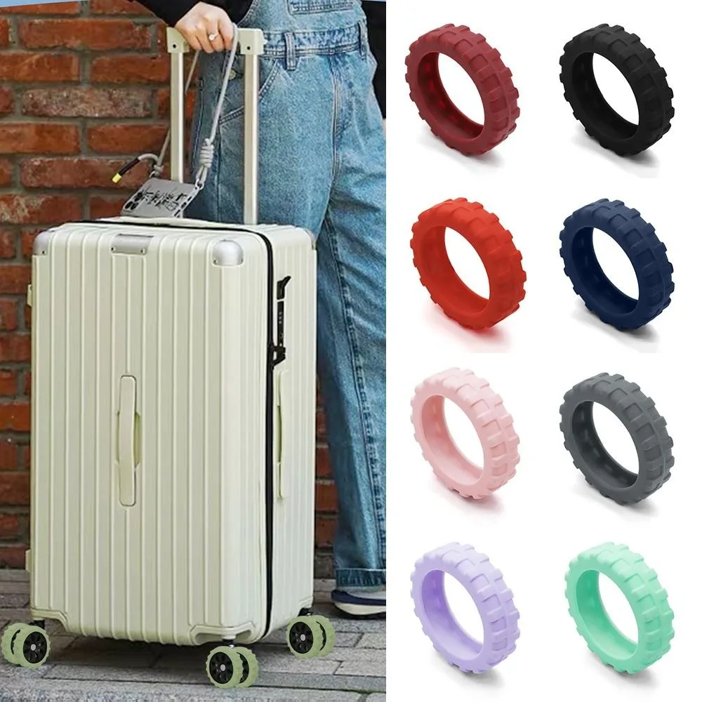 8PCS/Set Silicone Travel Luggage Caster Shoes with Silent Sound Reduce Wheel Wear Suitcase Wheels Protection Cover Reduce Noise