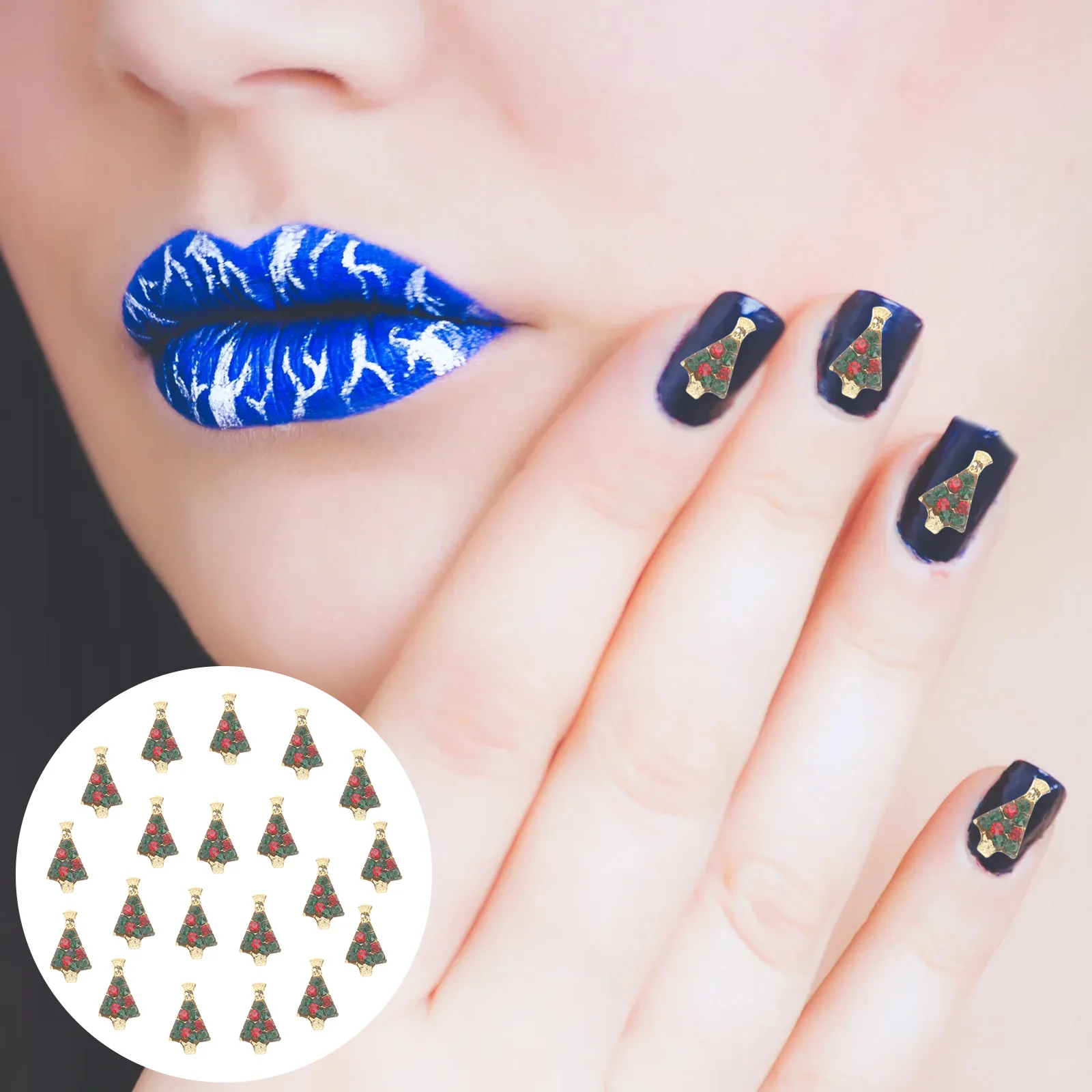 

20pcs Nail Art Stickers Christmas Decorative Tips for Party Gathering Safe Clear Visual Effect Manicure Accessories