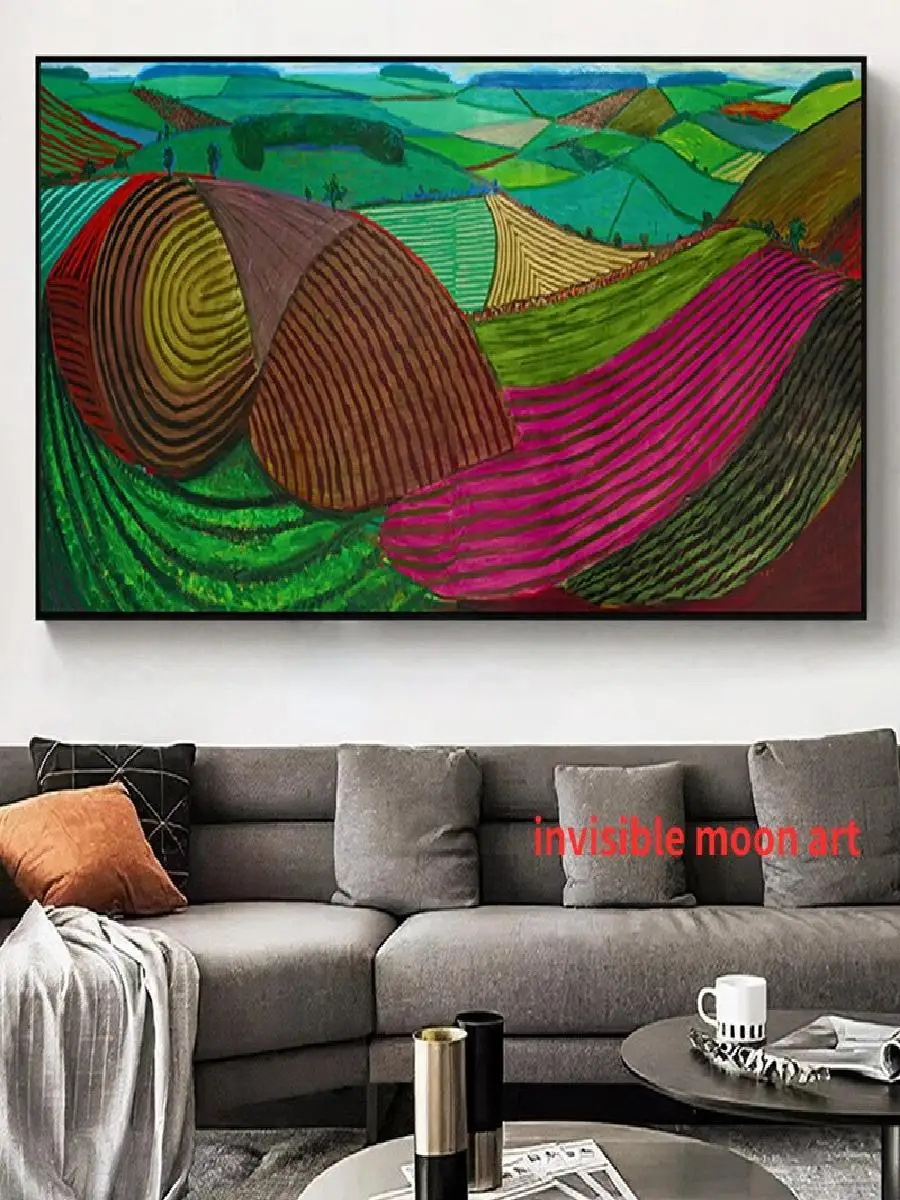 Classic David Hockney Landscape Art Poster  Arrival of Spring  Ocean Waves Canvas Painting Wall Prints for Home Decor