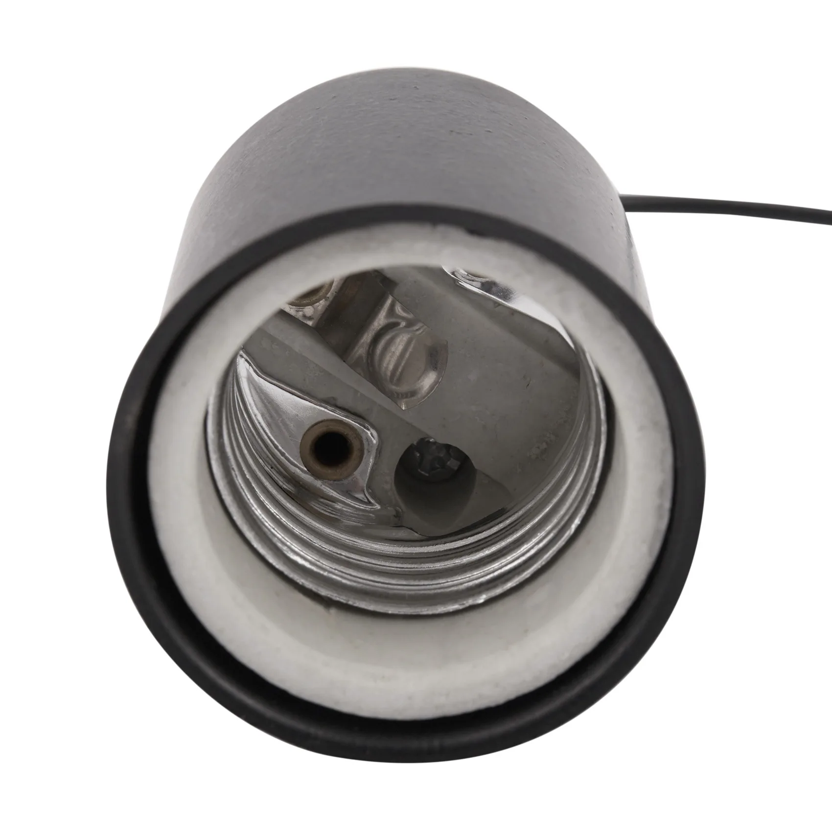 M12K-4X E27 Screw Base Round LED Light Bulb Lamp Socket Holder Adapter Metal Lamp Holder With Wire Black