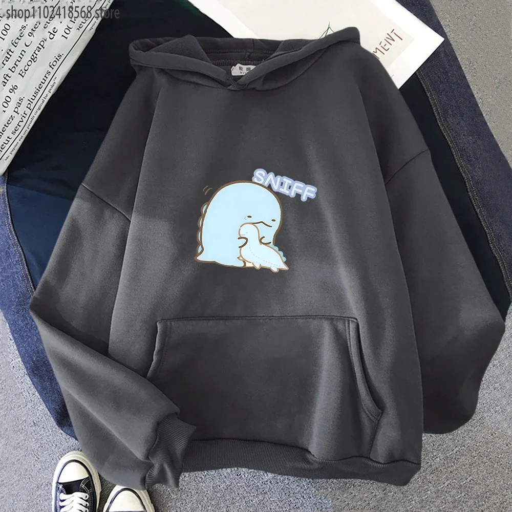 Sweats à capuche de dinosaure pour femmes, sweat-shirt graphique Sumikko Gurashi, vêtements Kawaii pour filles, vêtements d'hiver pour hommes, vêtements Y2K