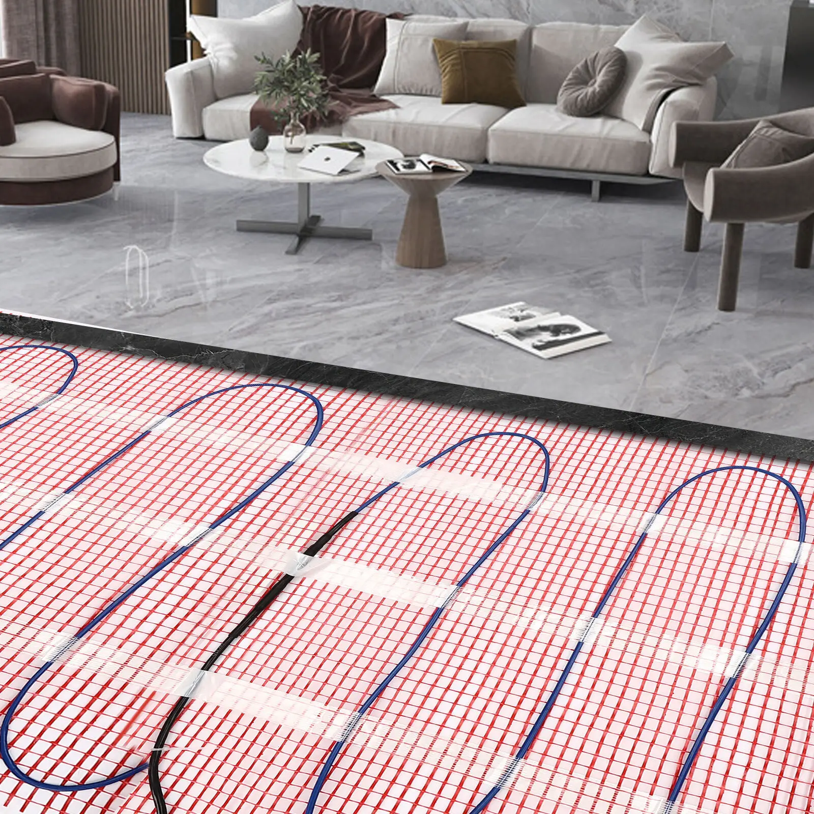 6.56*1.64ft 120V Floor Heating System, Heating Floor Mat Fast & Even Heating