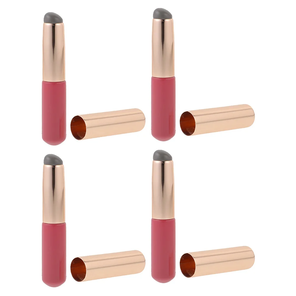 4-delige make-upborstel voor lippen, zachte siliconen lippenborstel applicator, geschikt voor lipgloss, balsem, lippenstift en concealer, voor thuisgebruik.
