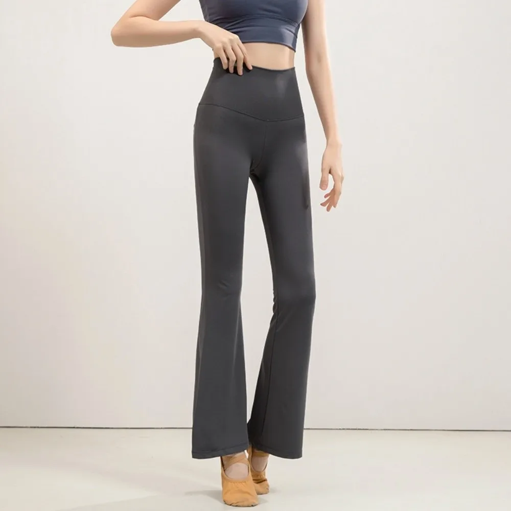 

Leggings With Velvet Yoga Pants Micro Flared High Waist Fitness Pants Breathable Stretchy High Elastic Pants Fitness