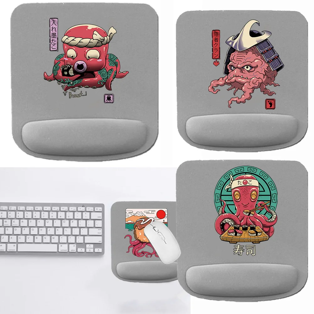 Mice Mat Soft Mouse Pad Square Mouse Mat Anti-Slip for Gel Wrist Support Wristband Mouse Mat Pad for Cute Monster Pattern