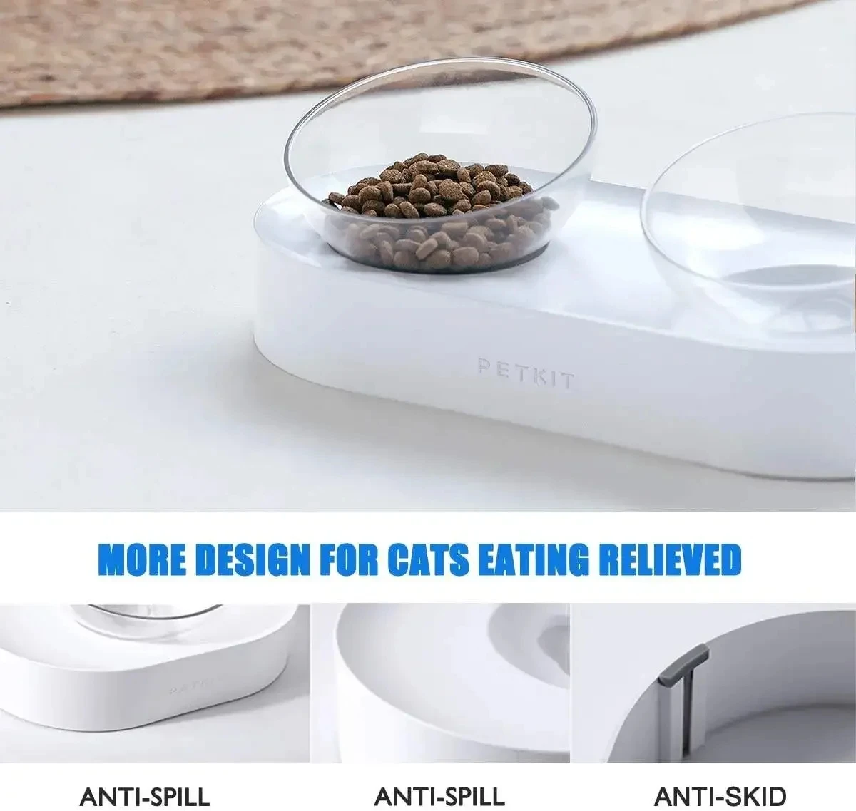 PETKIT Stainless Steel Pet Adjustable Feeding Bowl Double Feeder Bowls Water Cup Cat dog Drinking Bowls for pets feeding