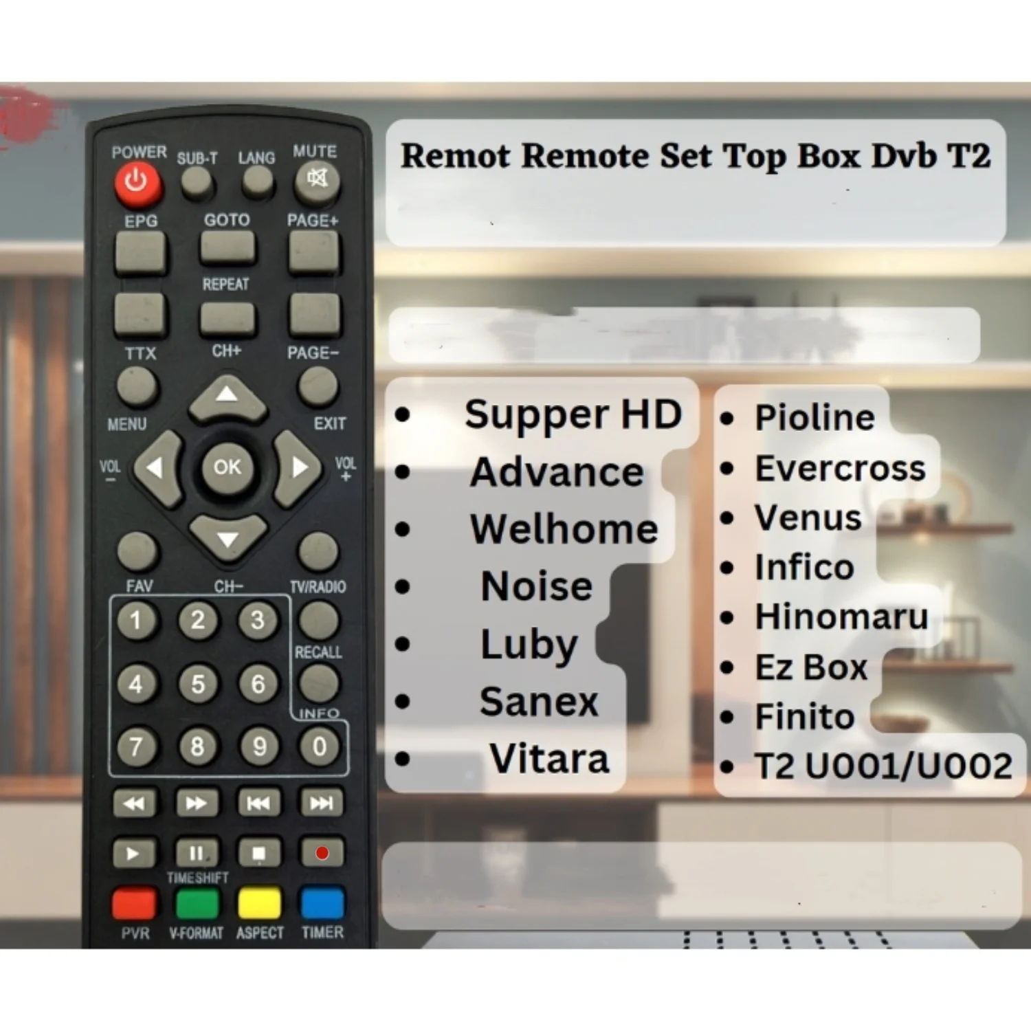 DVB-T2 Remote Control Suitable For Smart Television STB HDTV For Smart Set Top Box High Definition Digital Remote Control