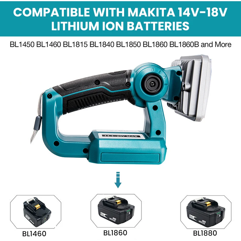 9W 1000lm 3 cale latarka LED odkryty Camping reflektor dla Makita 14.4V 18V akumulator litowo-jonowy BL1430 BL1830 BL1850 BL1860B