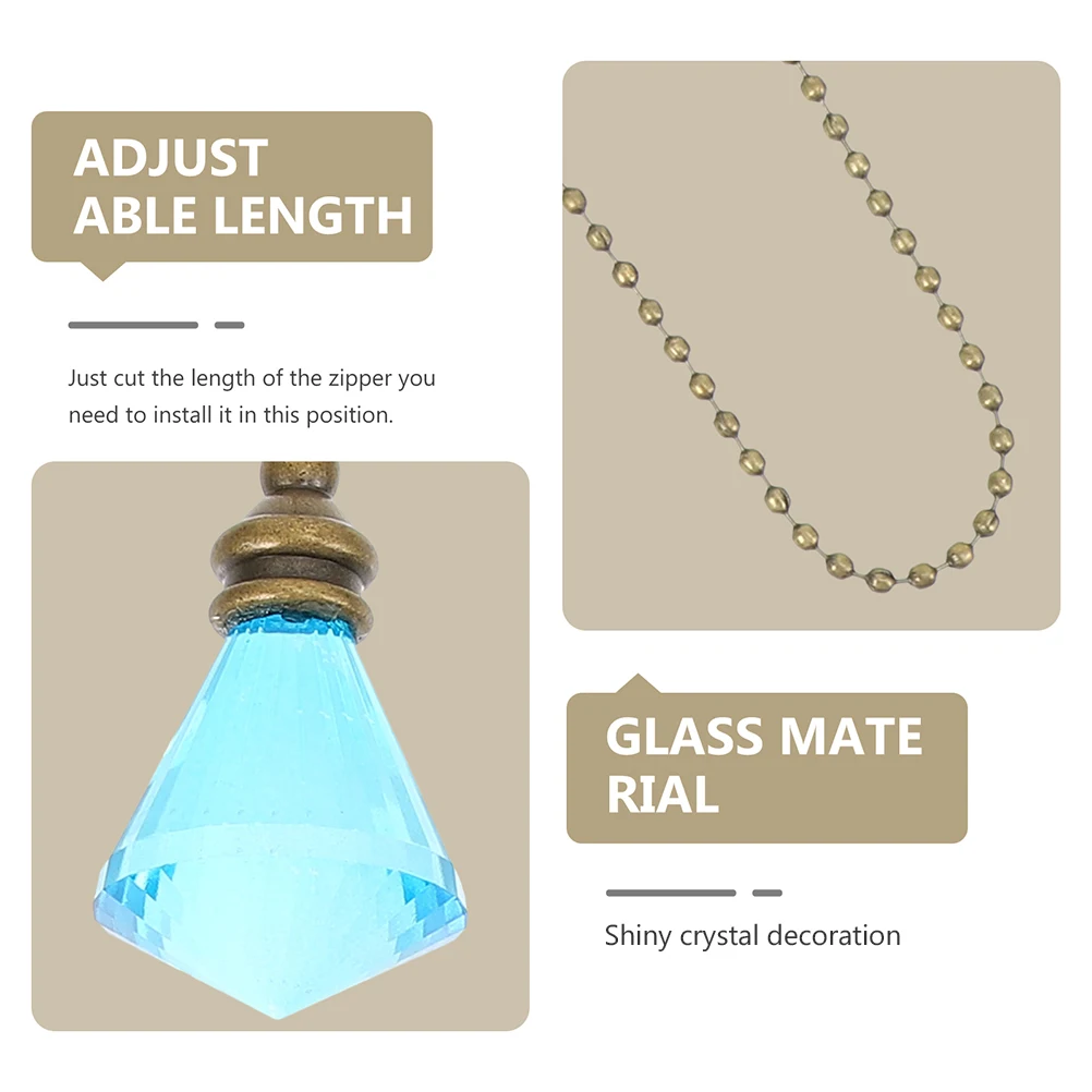 

2pcs Crystal Light Extender Bedside Lamp Decorative For Ceiling Fan Pull Connector Lamp Accessories Durable Bead Diy Projects