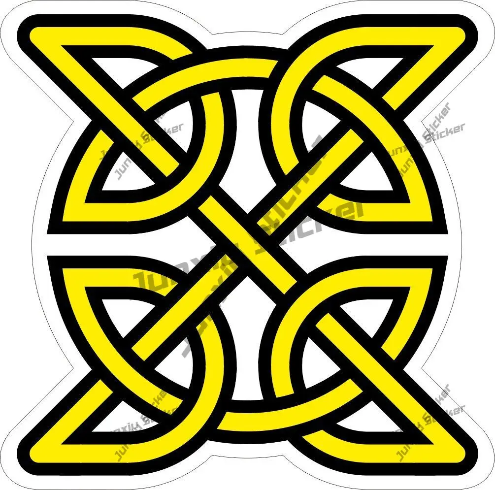 Celtic Knot Yellow Sticker for Laptop Book Fridge Guitar Motorcycle Helmet ToolBox Boat The Whole Body Anti Scratch Decoration