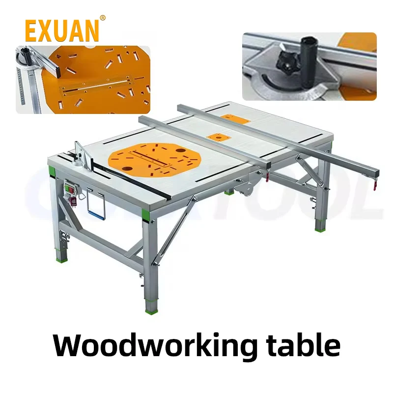 DIY Folding Lifting Work Saw Multifunctional Woodworking Workbench Electric Woodworking Table Saw Upside Down Sliding Table Saw