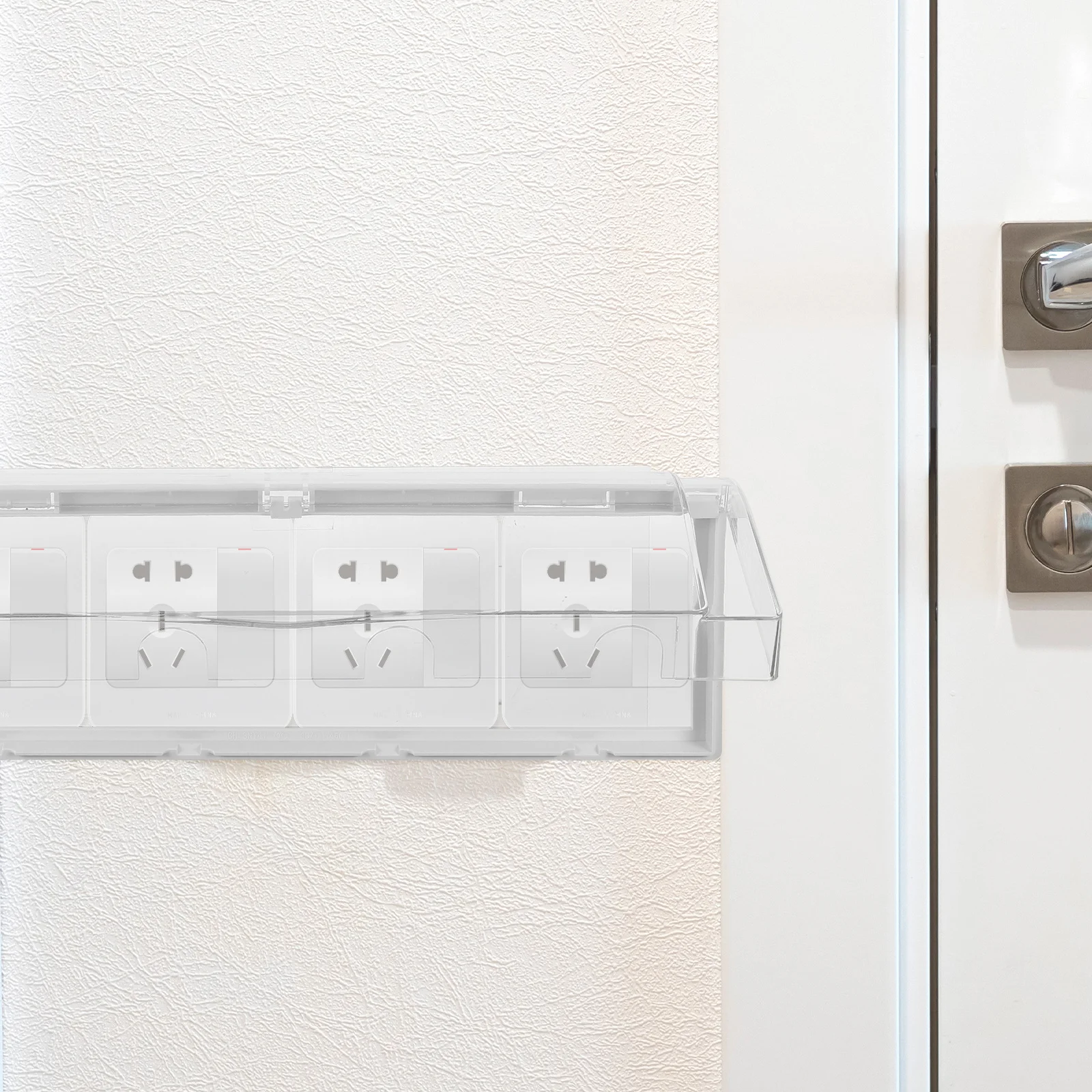 

Waterproof Outlet Cover Adhesive 4-Gang 86 Type Socket Protector Splash Proof Electrical Socket Box Bathroom Kitchen Plug