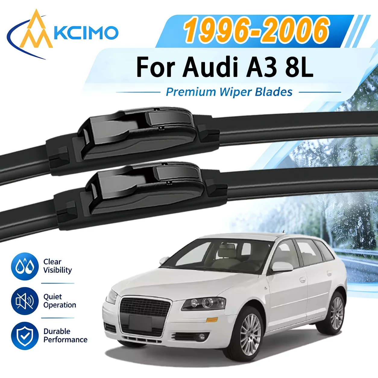 Sturdy HD Car Windscreen Wipers for Audi A3 8L 1996-2006 Quiet Performance Front Windshield Auto Wipers Blade Accessories
