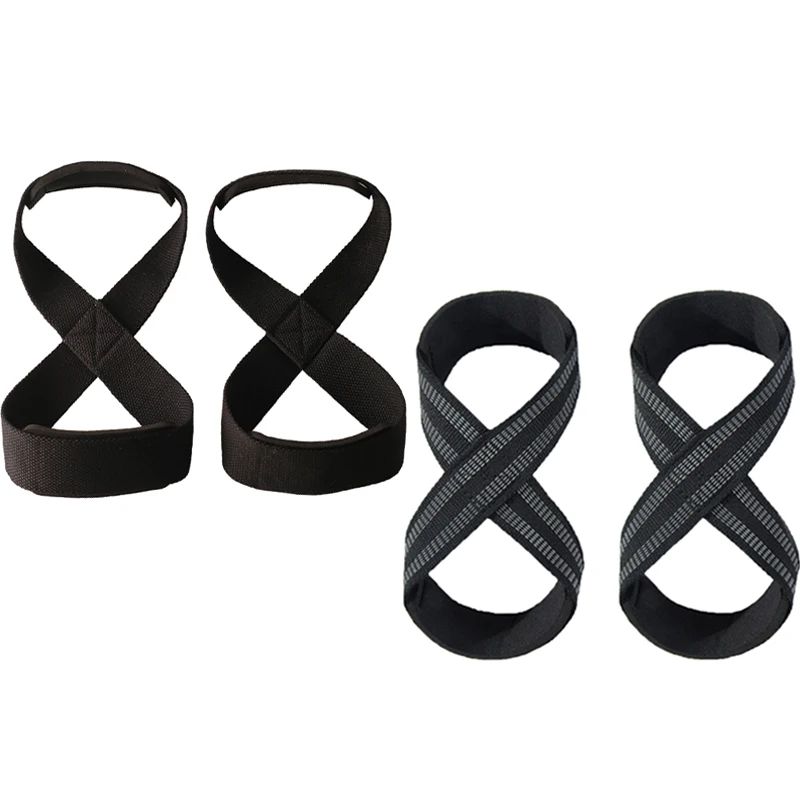 Figure 8 Padded Weight Lifting Straps,Anti-Slip Straps For Powerlifting,Deadlift Hand Protection,Pull-ups Bands,Sport Safety