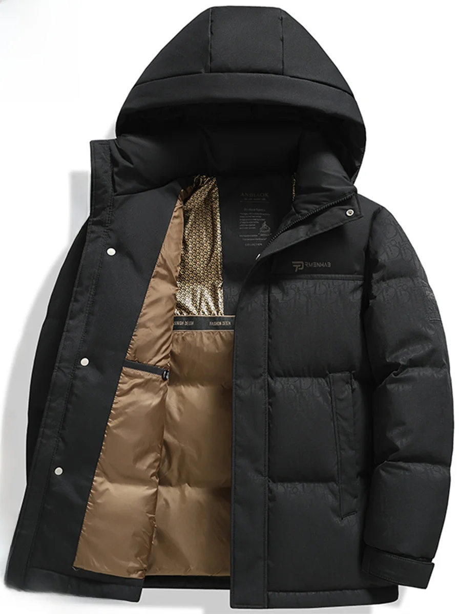 

Men's Winter Thiened ort down Jaet Zipper Closure Waterproof Outdoor Leisure Youth Large Size Bread Coat