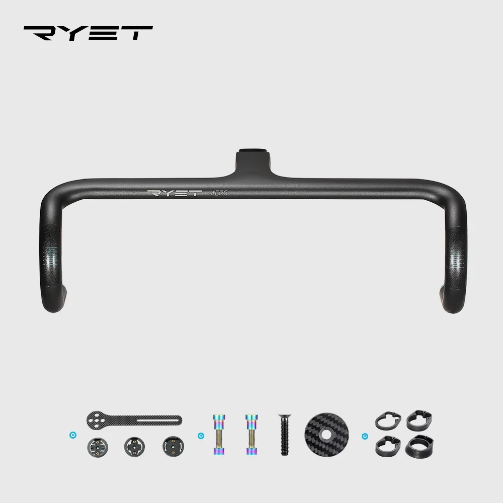 RYET AERO Full Carbon Handlebar Road Integrated Handlebars For Road Racing Bicycles Handle Bar Bicycle Products Accessories