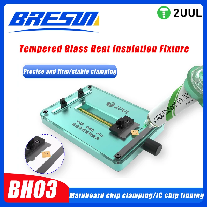 2UUL The One Jig with Tempered Glass for Mobile Phone PCB Motherboard CPU Chip Repair Fixture Universal Maintenance Holder