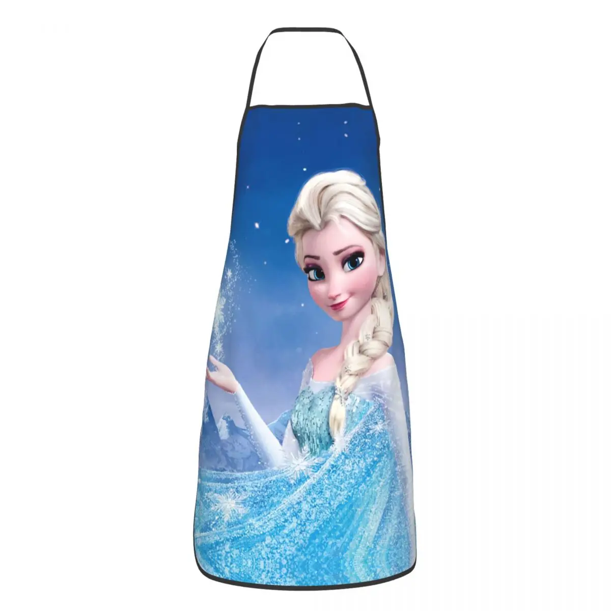 Custom Cartoon Frozen Princess Apron Women Men Unisex Bib Kitchen Cooking Tablier Cuisine Chef Gardening