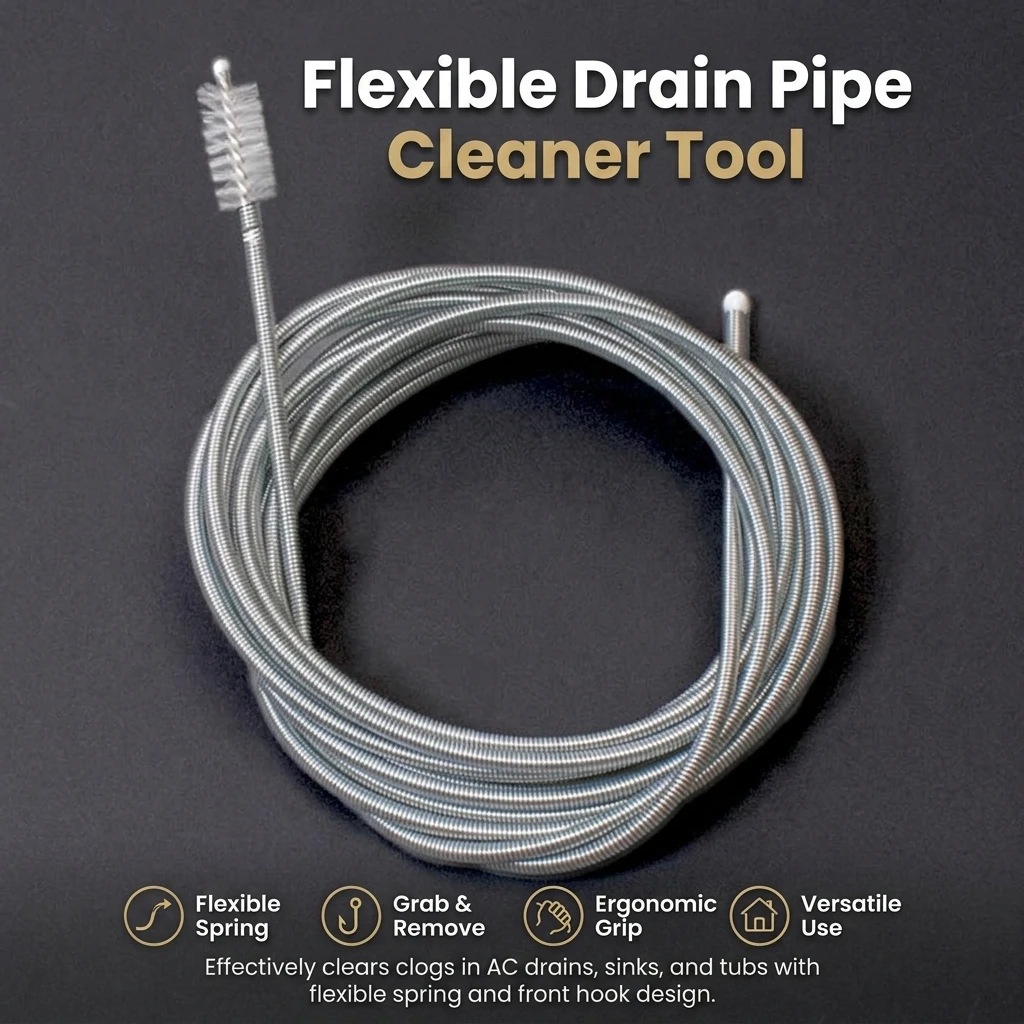 Professional Drain Cleaning Tool Flexible Spring AC Pipe Unclogger for Home Maintenance Stainless Steel Plumbing Snake Tool